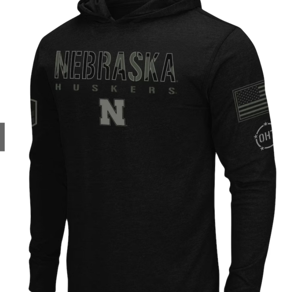 ✨NWT✨ Nebraska Huskers Colosseum OHT Military Appreciation Hoodie Long Sleeve